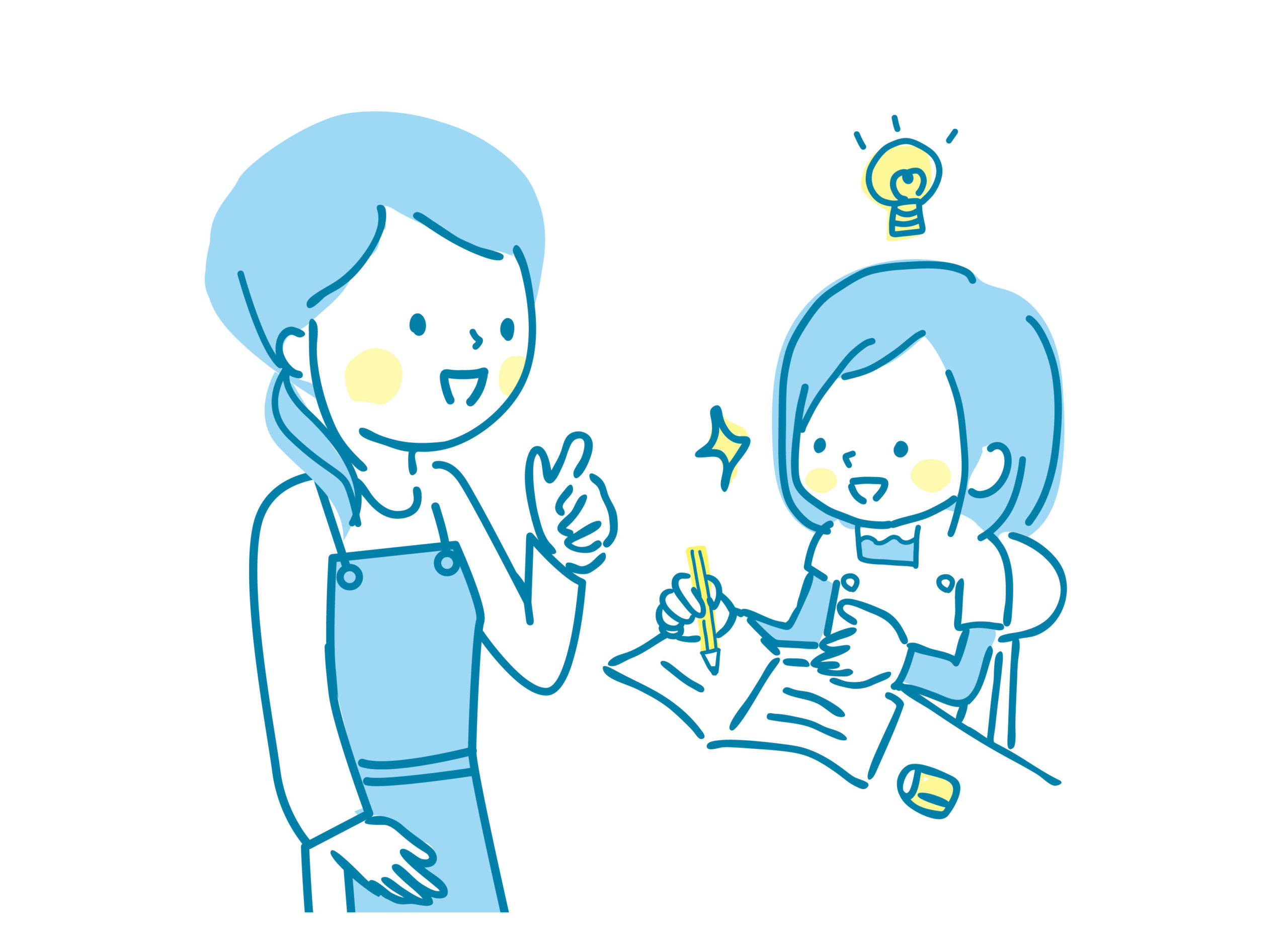 教える保護者と子供 家庭学習 小学生 中学生